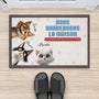 4066DFR2 paillasson chat personnalise nous gouvernons la maison design humour 4066d9t5d