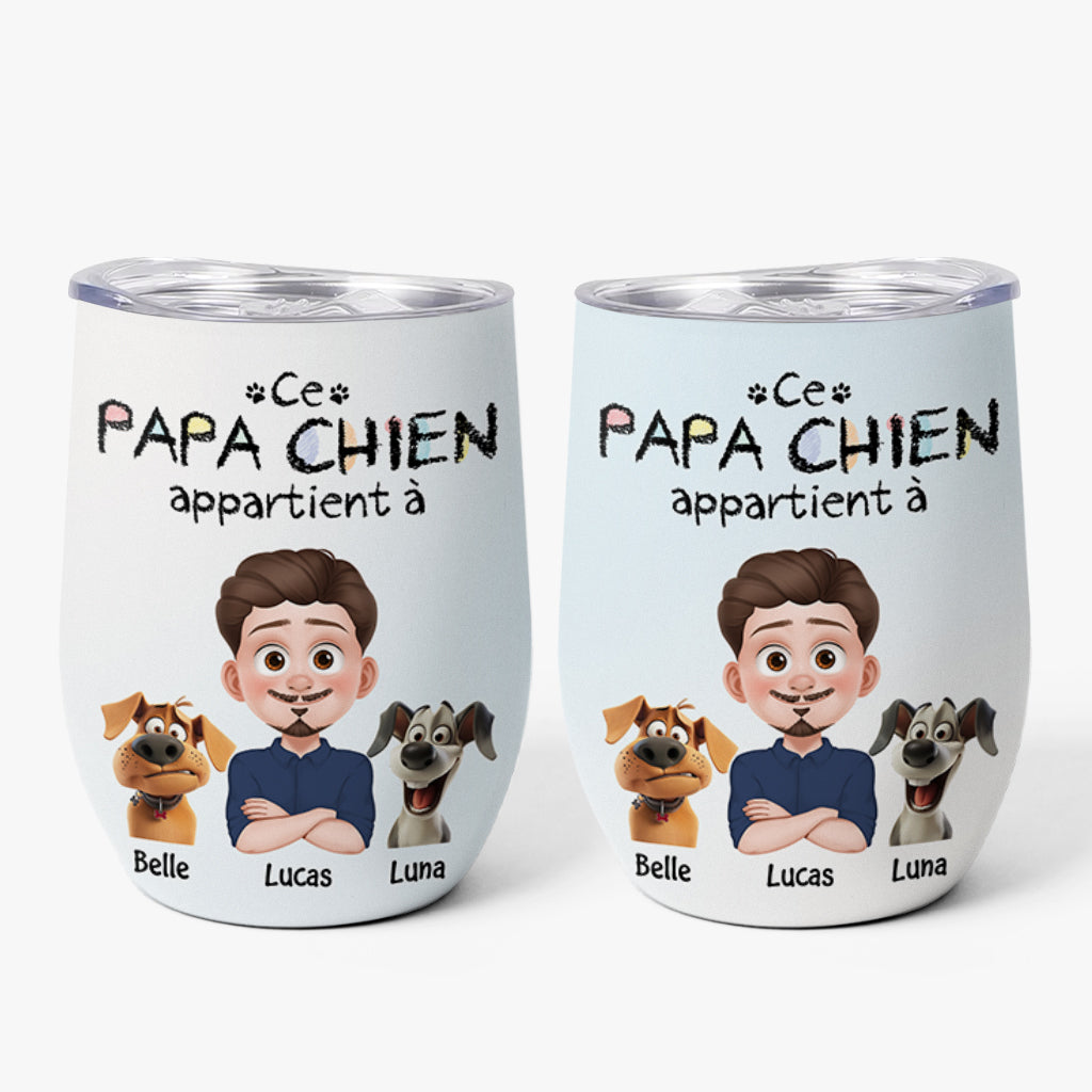 4071TFR1 mug isotherme 355ml personnalise ce papa chien appartient a design cartoon 4071t8i0c