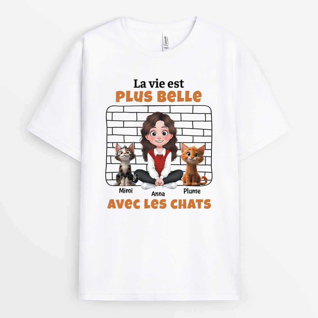 4127AFR1 mug avec chat personnalise la meilleure vie mur en brique 4127atm0d