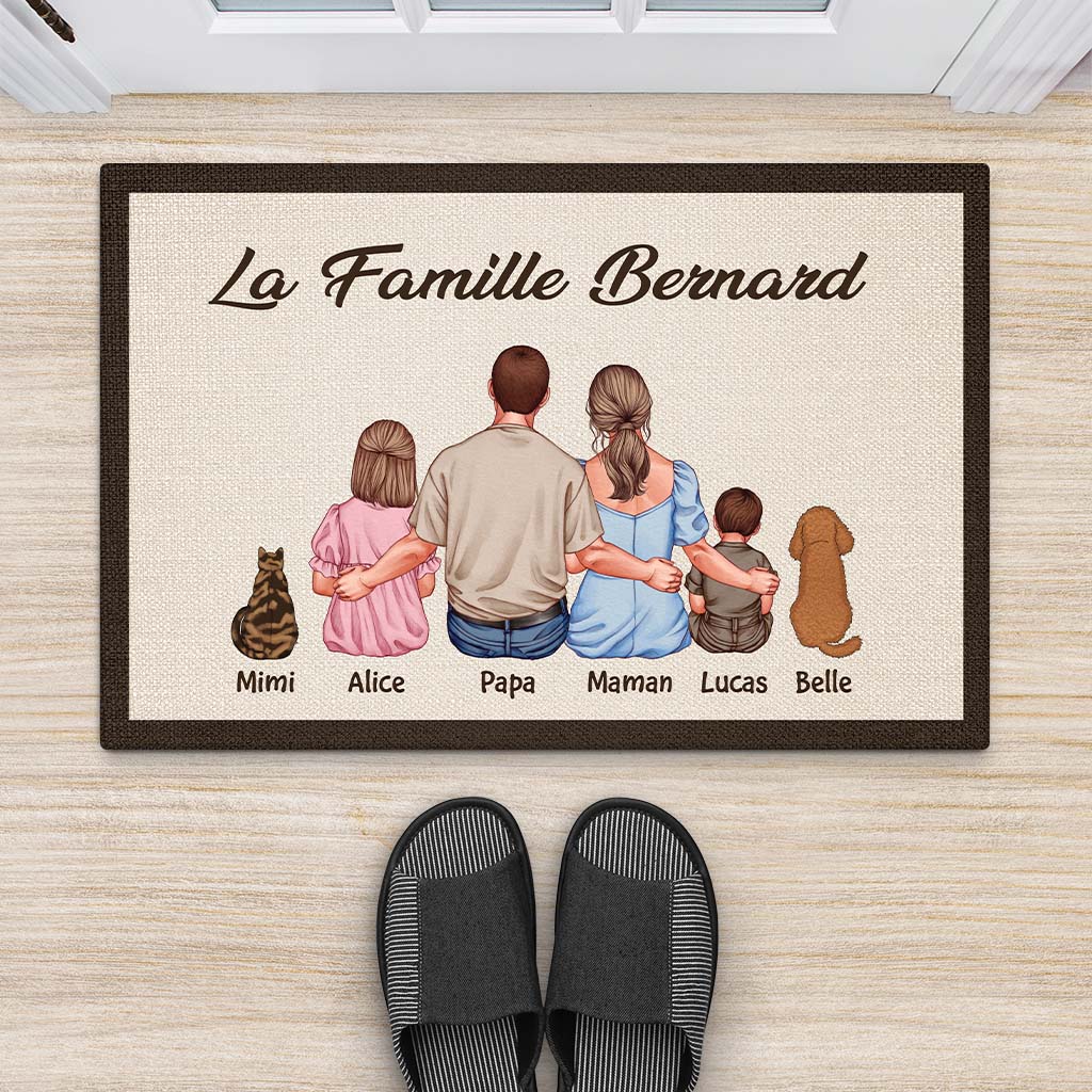 Tapis Personnalisé Famille – Vue De Dos Originale - Cadeau Plus