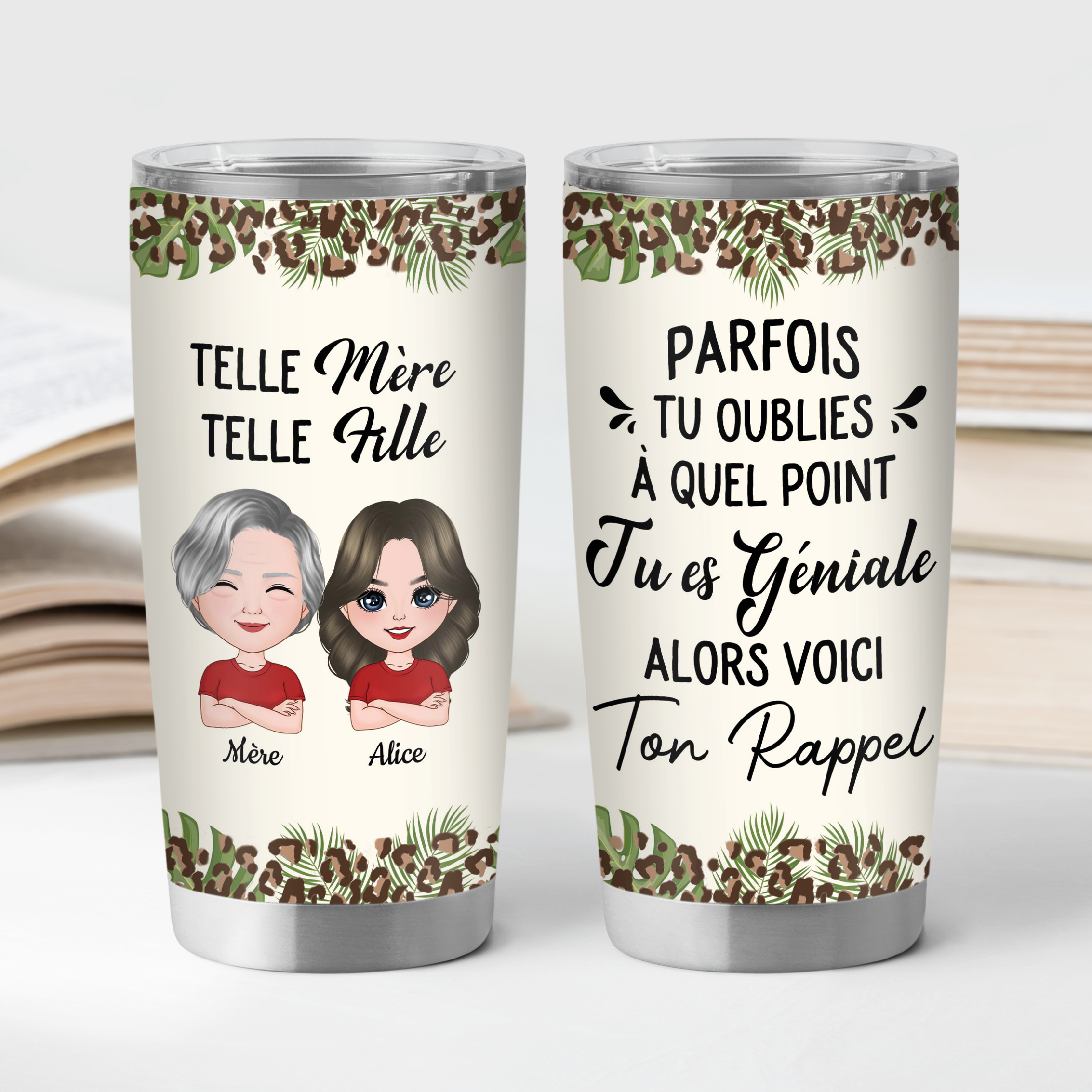 4133TFR2 mug isotherme 590ml personnalise telle mere telle fille 4133t6t8a