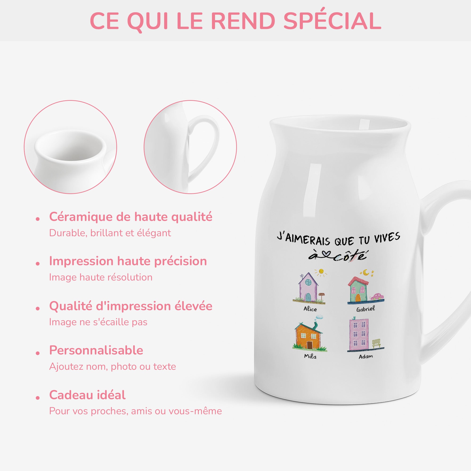 4142OFR4 vase personnalise pour meilleure amie vivre a cote 4142okm3f