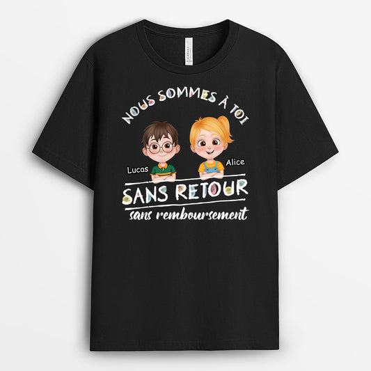 4143AFR1 tee shirt personnalise noir pour papa nous sommes a toi 4143a5t0b