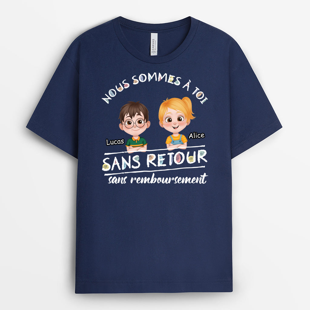 4143AFR2 tee shirt personnalise noir pour papa nous sommes a toi 4143a5t0b