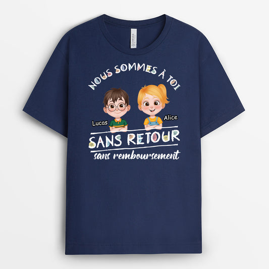 4143AFR2 tee shirt personnalise noir pour papa nous sommes a toi 4143a5t0b