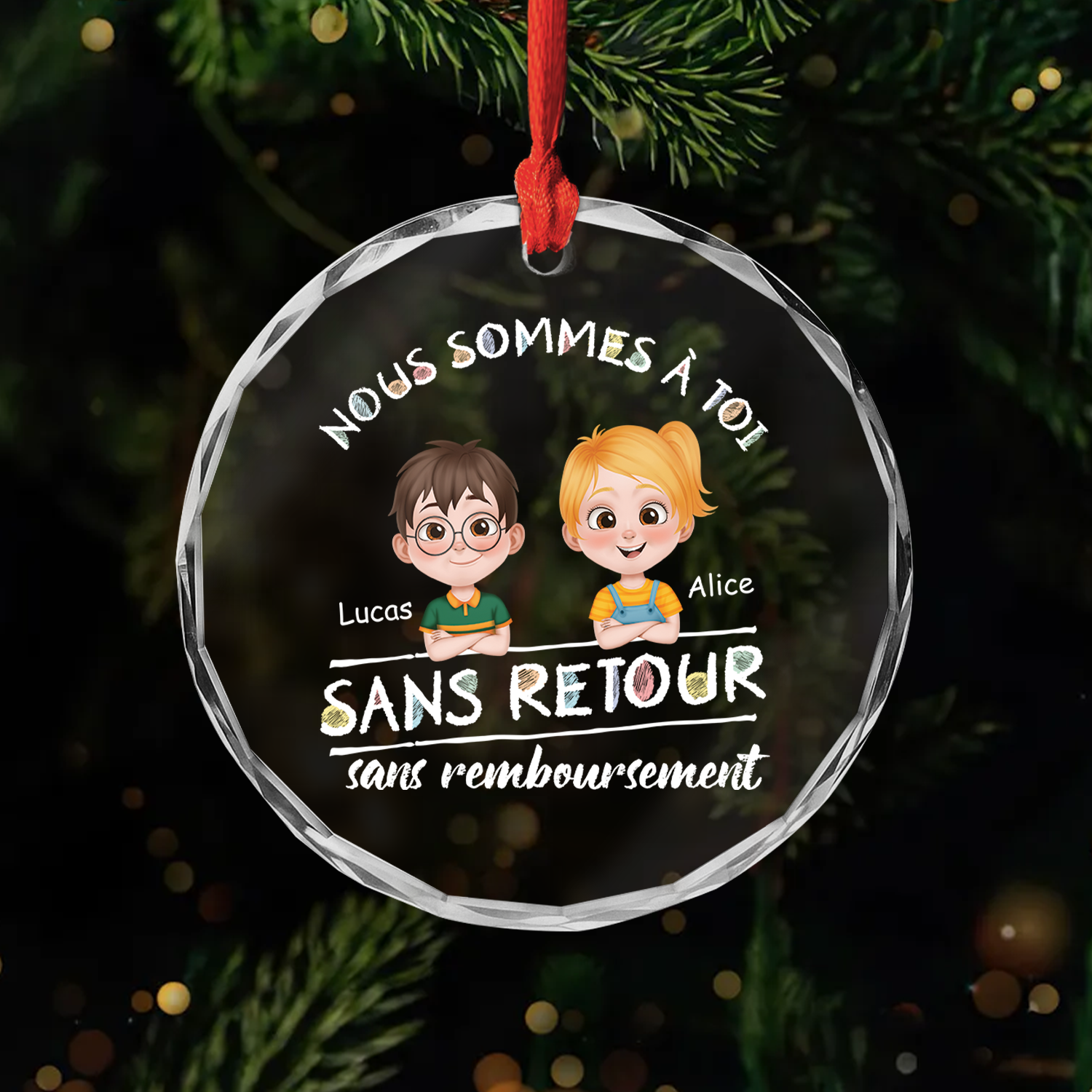 4143OFR1 ornement en verre personnalise pour papa nous sommes a toi 4143o8h0b