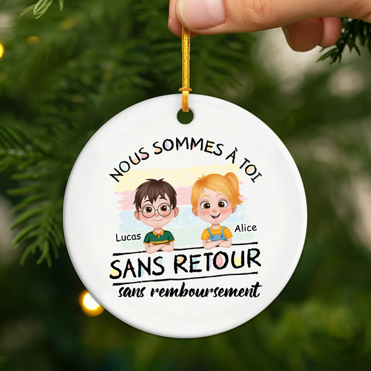 4143OFR2 ornement ceramique personnalise pour papa nous sommes a toi 4143o8h0b
