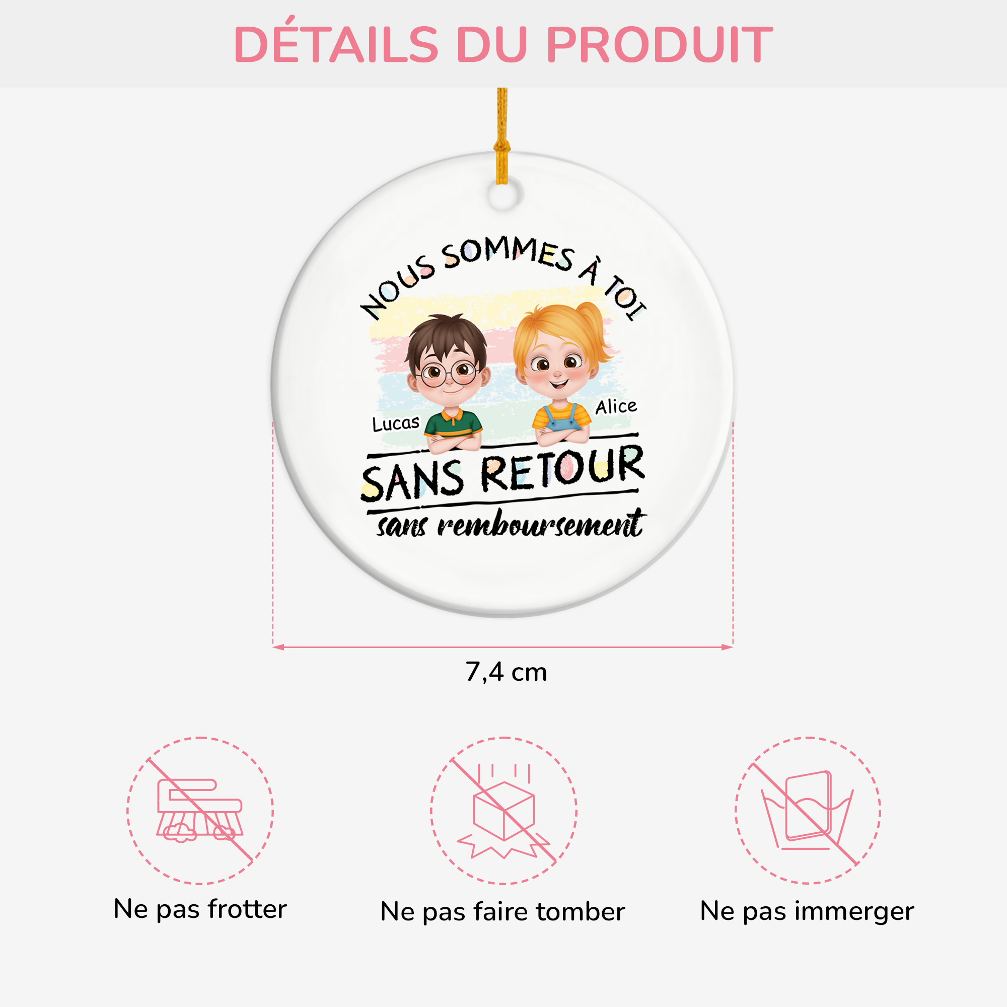 4143OFR3 ornement ceramique personnalise pour papa nous sommes a toi 4143o8h0b