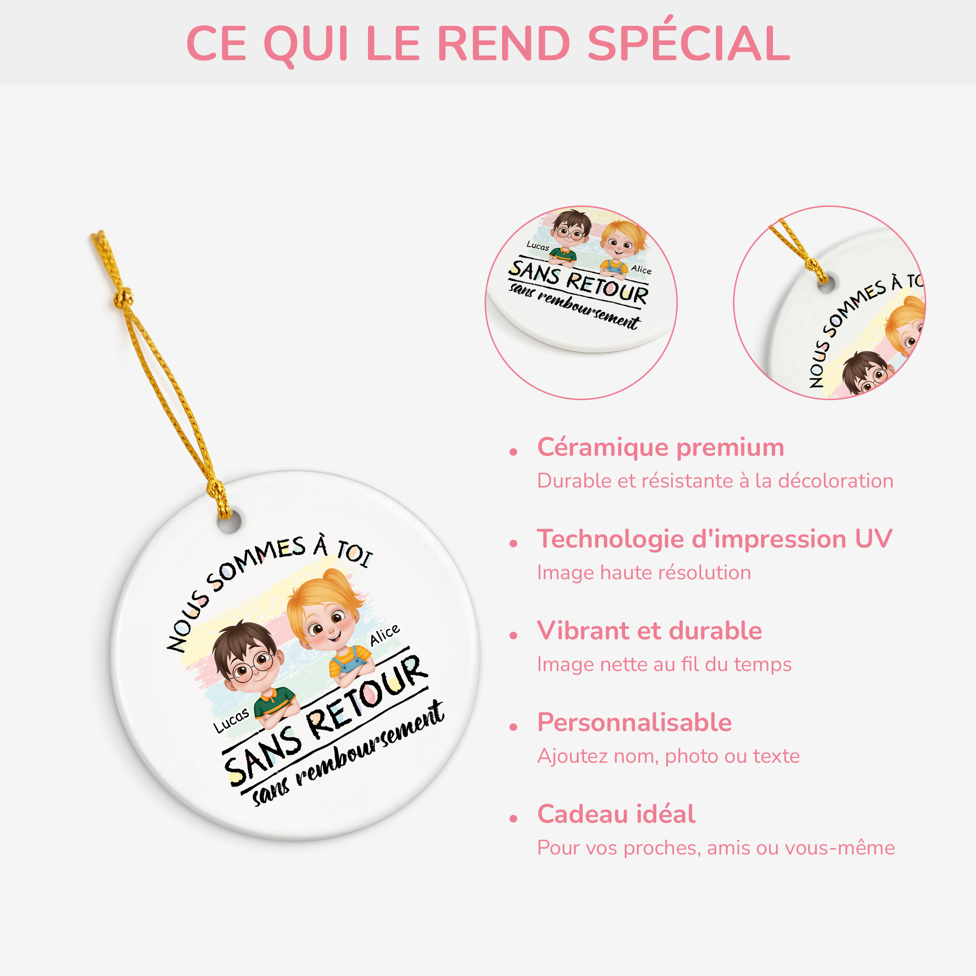 4143OFR4 ornement ceramique personnalise pour papa nous sommes a toi 4143o8h0b
