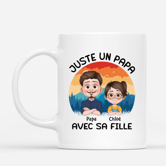 4168MFR1 mug personnalise juste un papa et sa fille design cartoon 4168m6i0b