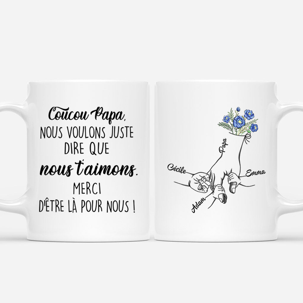 4170MFR1 mug personnalise coucou papa tenant les mains 4170m6i0a