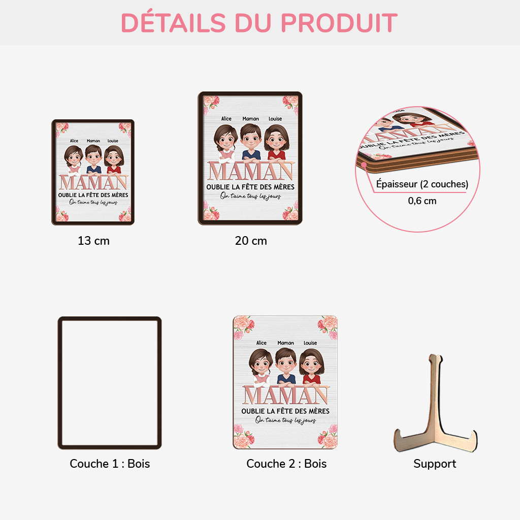 4172QFR3 plaque en bois personnalisee oublie la fete des meres 4172q6t0a