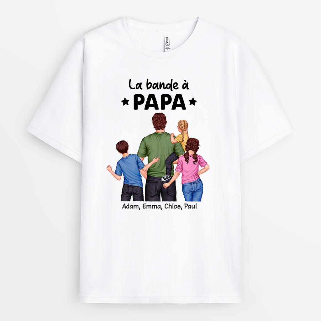 4174AFR1 t shirt personnalise la bande a papa famille tourner le dos 4174a6h0b
