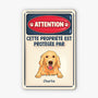 4181EFR1 plaque personnalisee 3d cette propriete est protegee par chien 4181etl0c
