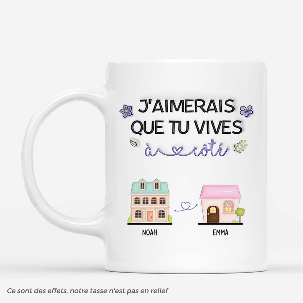 4187MFR1 effet dimpression 3d mug personnalise meilleure amie vivre a cote version coloree 4187m5q5f