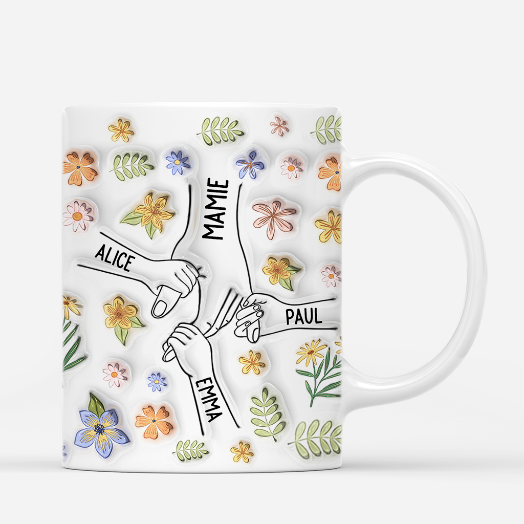 4196MFR3 effet dimpression 3d mug personnalise meilleure maman pastel avec fleurs 4196mkh5a
