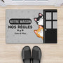 4208DFR2 paillasson personnalise avec chat notre maison nos regles version gris 4208d5m8d