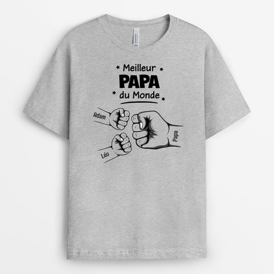 4213AFR1 t shirt personnalise meilleur papa du monde version simple 4213a8m8b