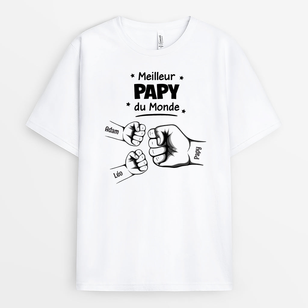 4213AFR2 t shirt personnalise meilleur papa du monde version simple 4213a8m8b