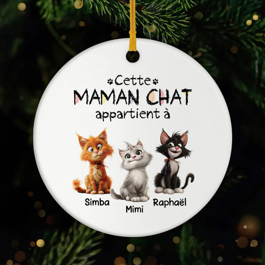 4222OFR1 ornement ceramique personnalise de noel cette maman chat appartient a 4222o8q5d