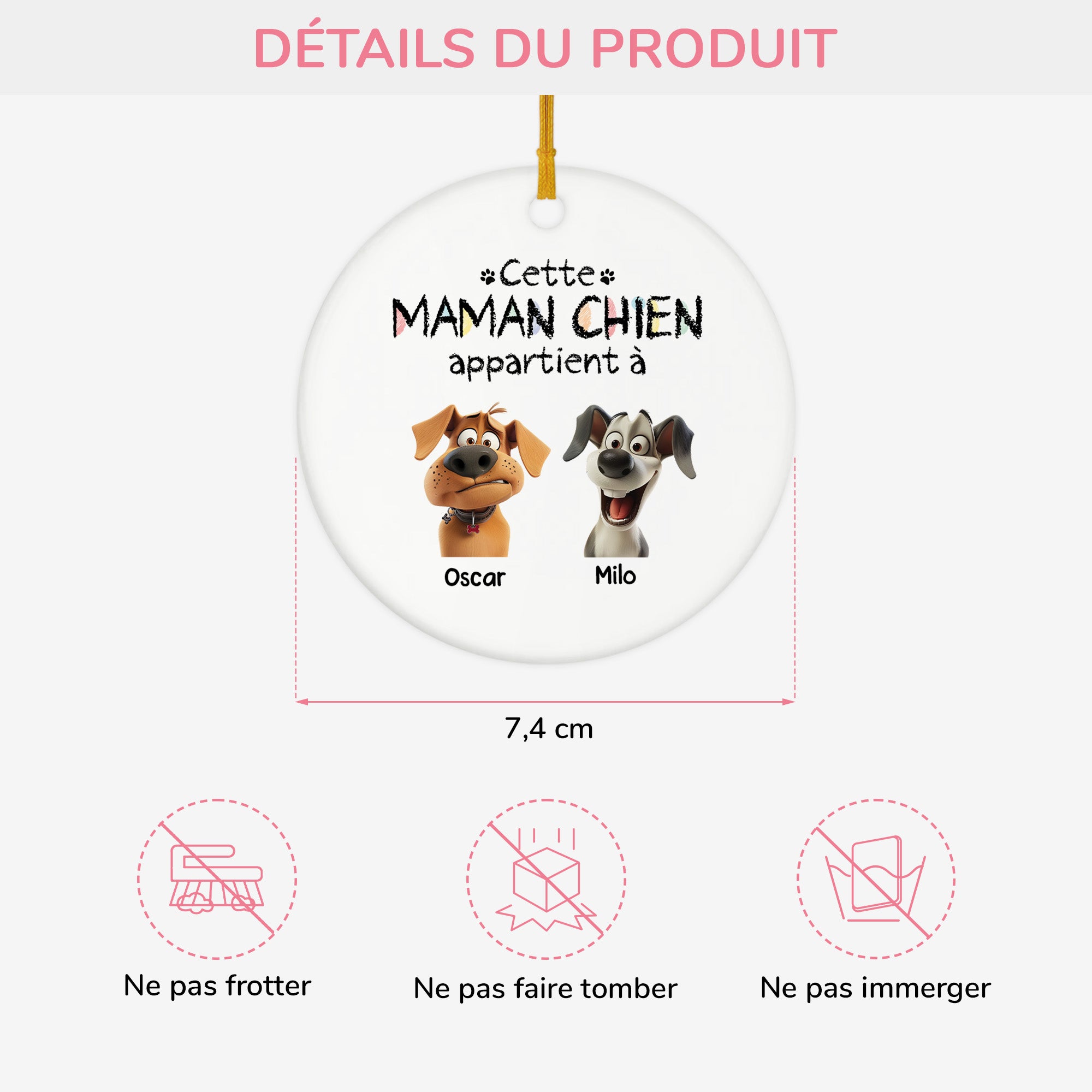 4222OFR3 ornement ceramique personnalise de noel cette maman chien appartient a 4222o8q5c