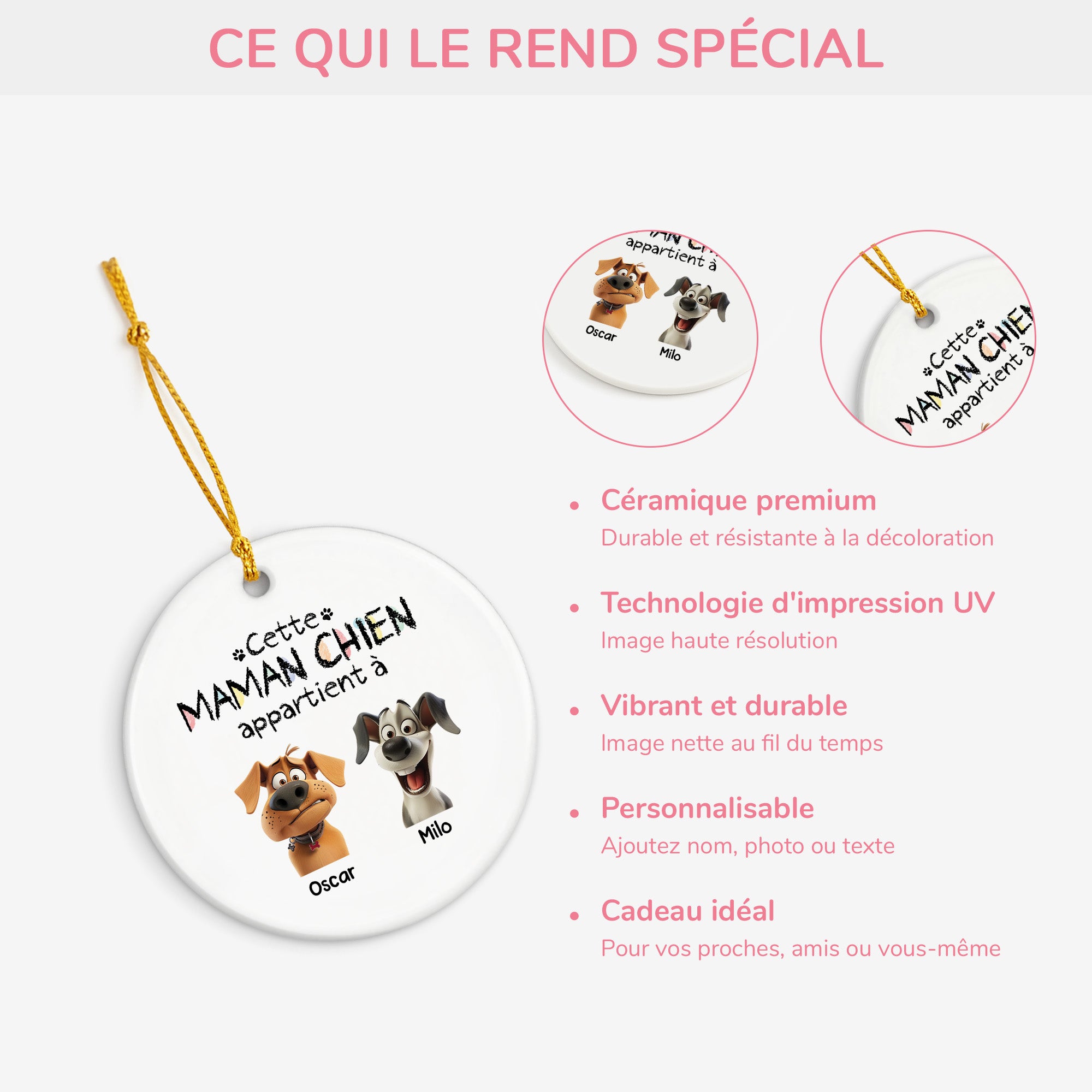 4222OFR4 ornement ceramique personnalise de noel cette maman chien appartient a 4222o8q5c