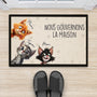 4223DFR2 paillasson chat personnalise nous gouvernons la maison design cartoon 4223d8t5d