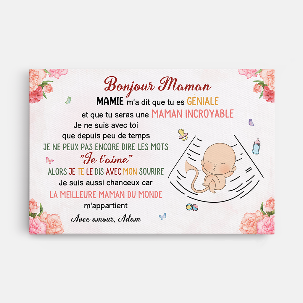 4226CFR1 toile personnalisable maman be dans le ventre 4226c8n8a