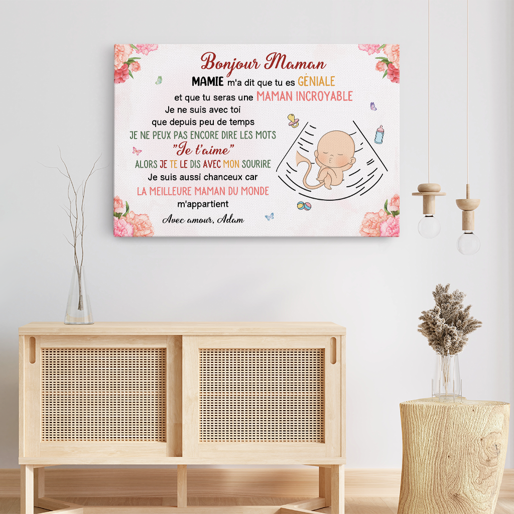 4226CFR3 toile personnalisable maman be dans le ventre 4226c8n8a