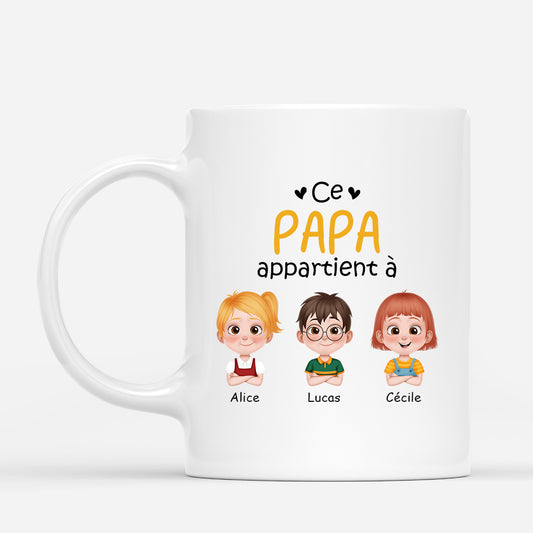 4228MFR1 P1mug personnalise ce papa appartient a design cartoon 4228m