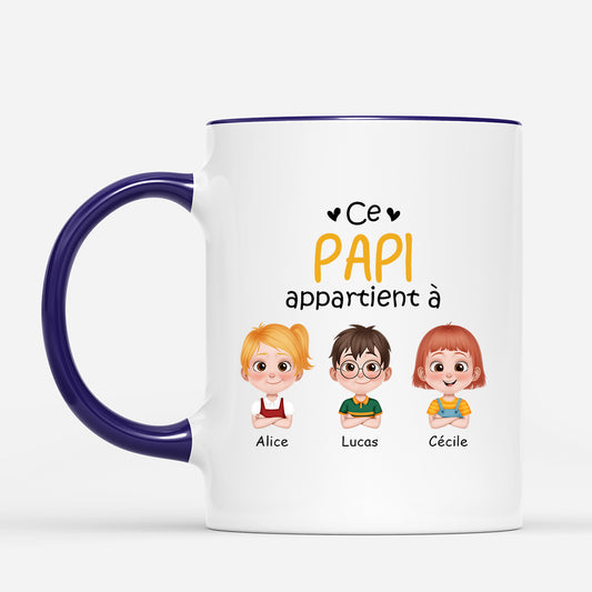 4228MFR2 P2mug personnalise ce papa appartient a design cartoon 4228m