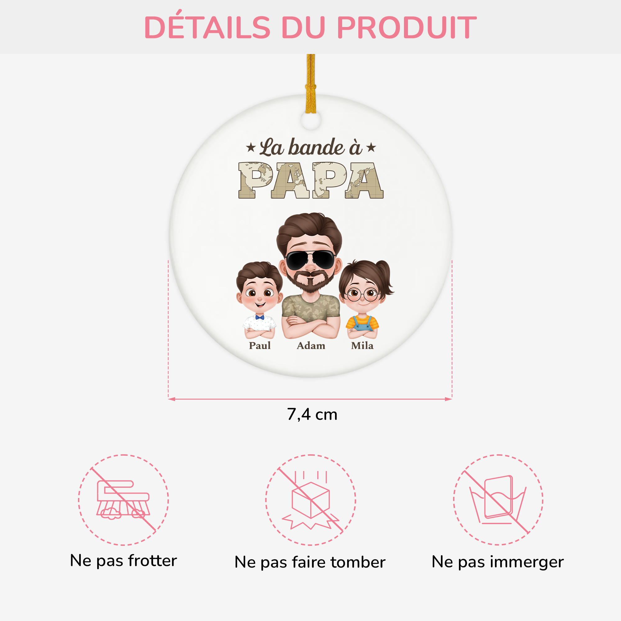 4231OFR3 ornement ceramique personnalise_ papa la bande a papa soldat 4231o