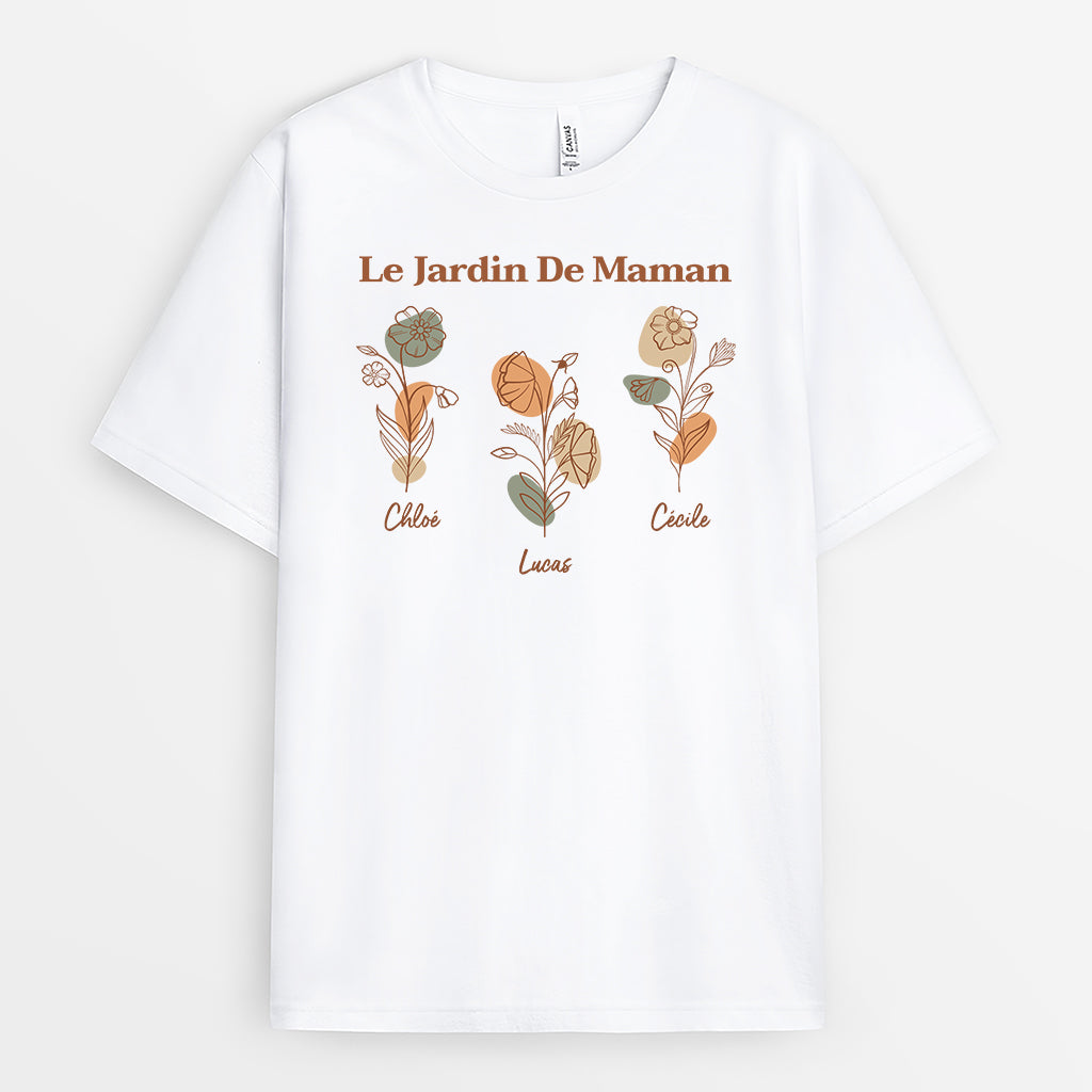 4233AFR1 t shirt personnalise avec prenom le jardin de maman 4233a3g5a