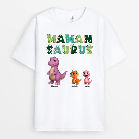 4246AFR1 t shirt personnalise maman mamansaurus version vert 4246a6t5b