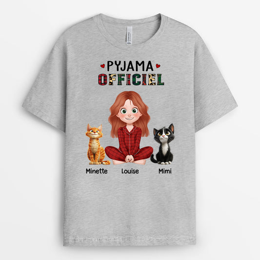 4247AFR2 tee shirt personnalise chat t shirt de nuit officiel design cartoon 4247a6k0d