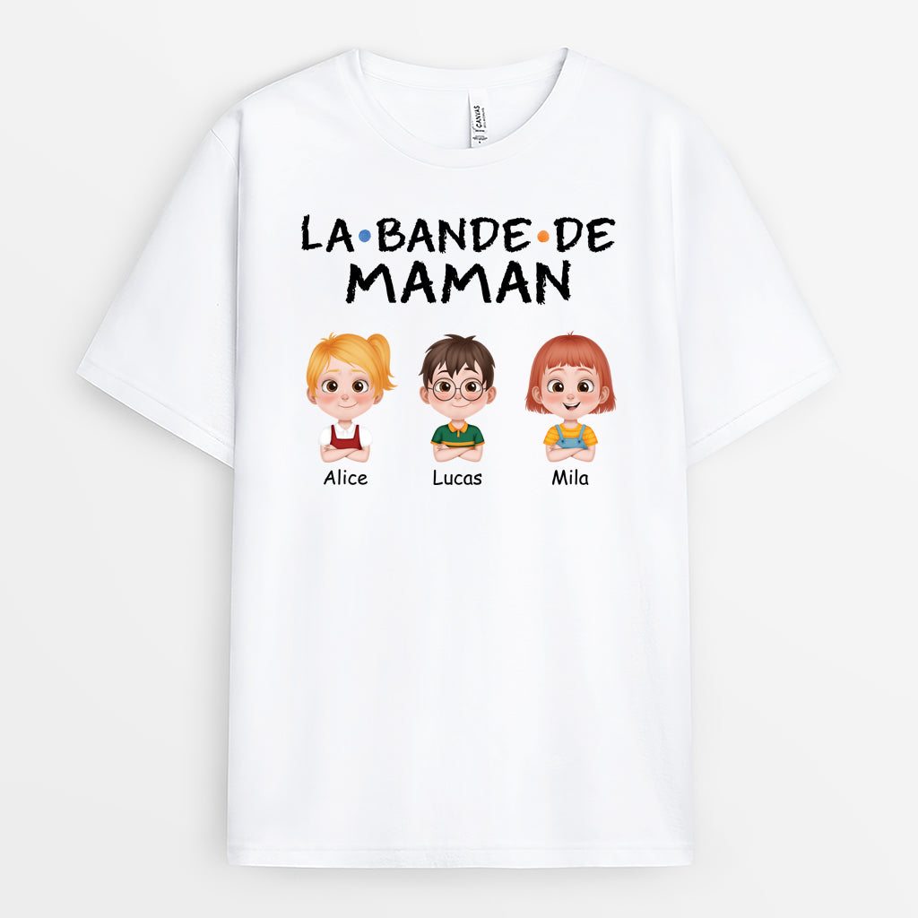 4253AFR1 tee shirt personnalise la bande a maman design cartoon colore 4253a