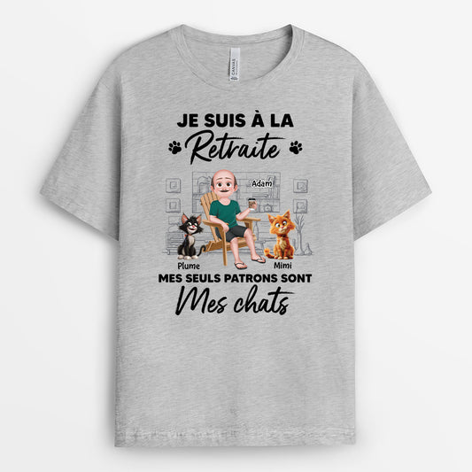 4263AFR2 t shirt personnalise pour amoureux des chats mes seuls patrons design cartoon 4263atl0d