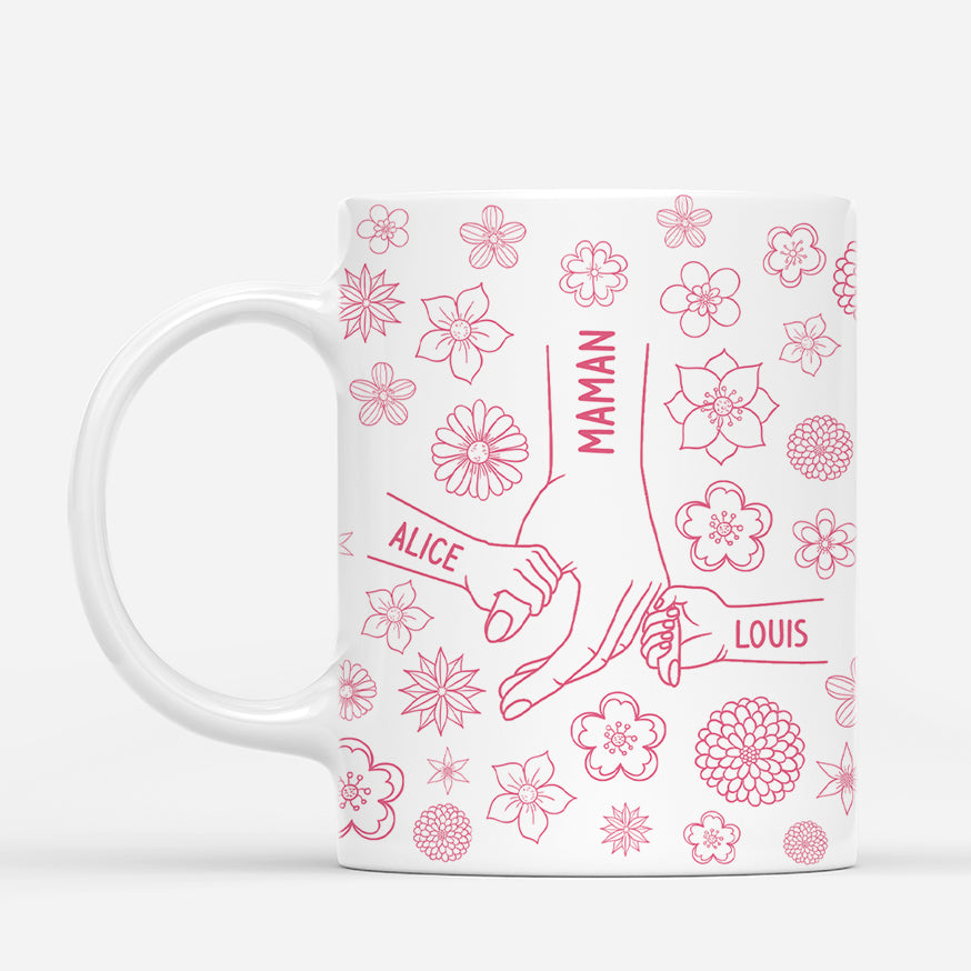 4286MFR1 effet dimpression 3d mug personnalise maman fleurs roses simples 4286mkm3a