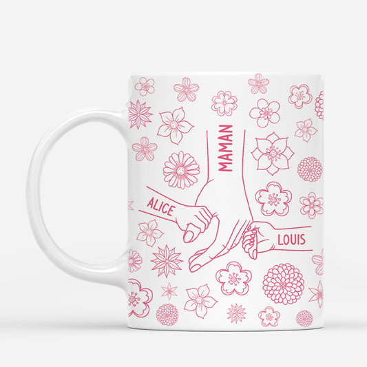 4286MFR1 effet dimpression 3d mug personnalise maman fleurs roses simples 4286mkm3a