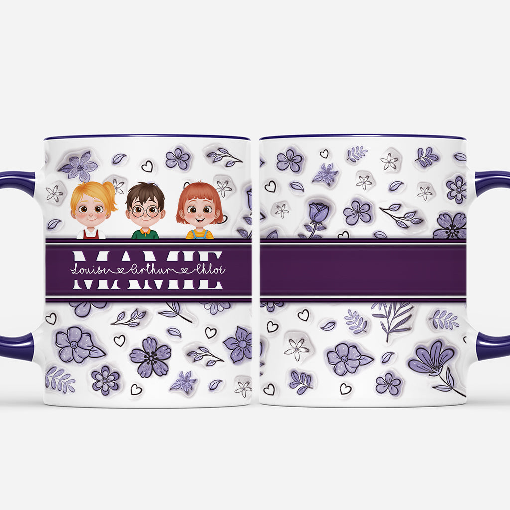 4287MFR2 effet dimpression 3d mug personnalise maman et ses enfants motif bleu marine 4287m5h0a