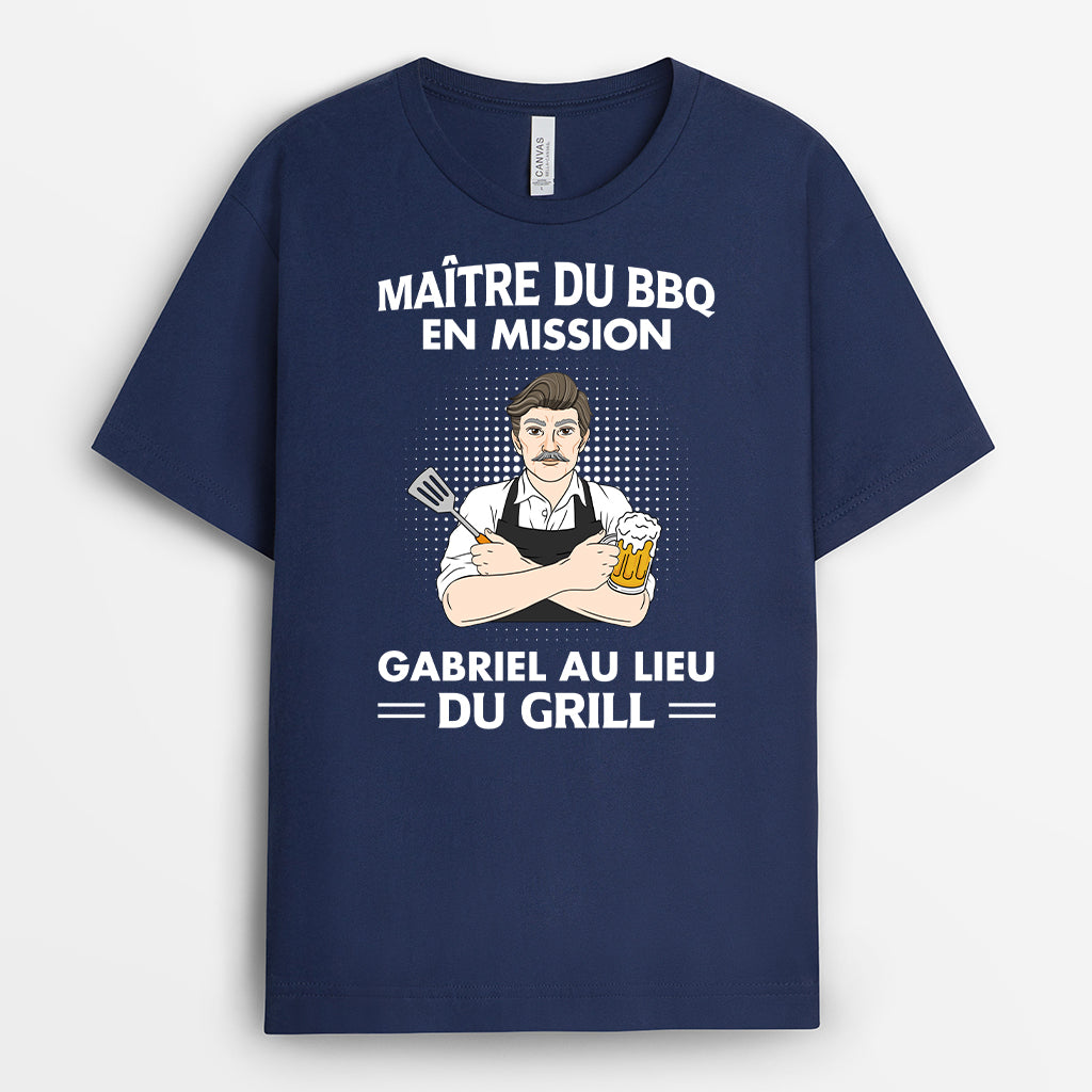 4293AFR2 tee shirt personnalise homme maitre du grill 4293aka8b