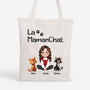 4298TFR1 tote bag personnalise avec chat la maman chat design cartoon 4298t3l0d