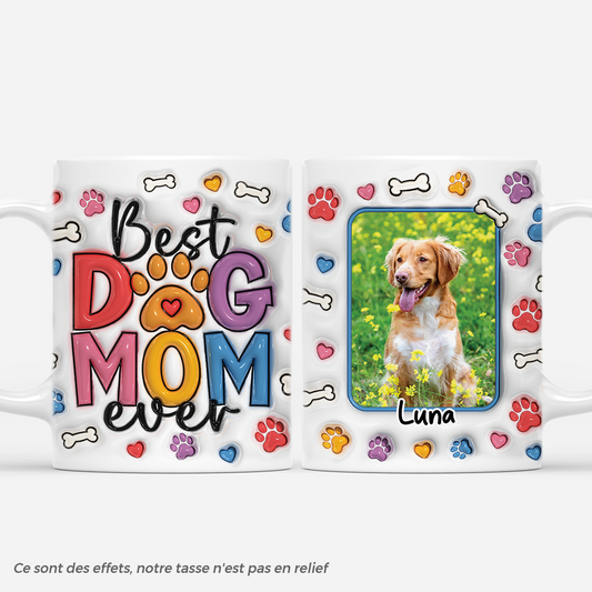 4302MFR1 effet dimpression 3d mug personnalise meilleure maman chien avec photo 4302m3n5c