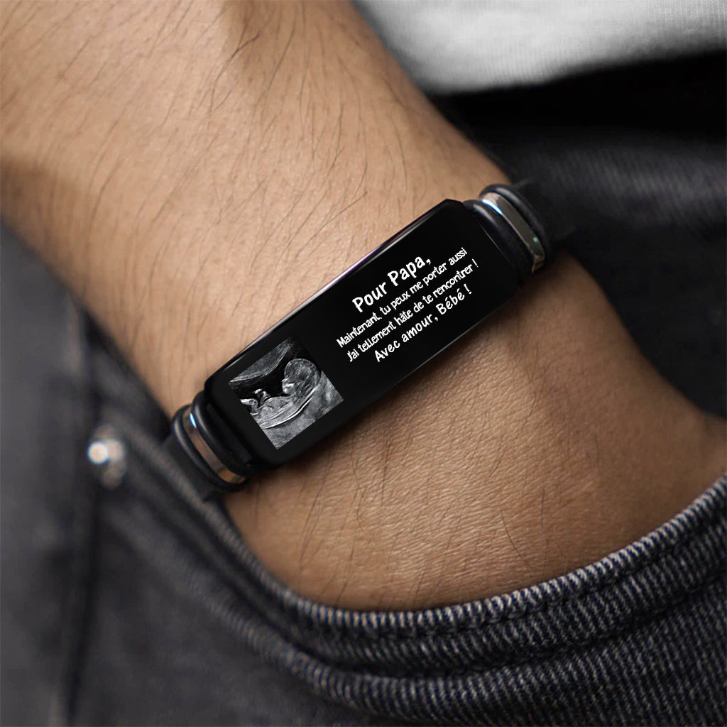 4309JFR2 bracelet personnalise pour futur papa avec photo 4309j5t5b