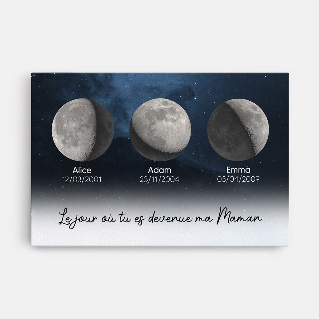 4312CFR1 toile personnalise maman et papa le jour special design lunaison 4312c6t5a