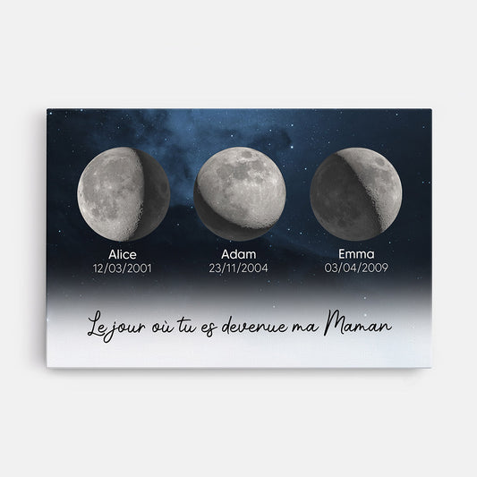 4312CFR1 toile personnalise maman et papa le jour special design lunaison 4312c6t5a