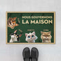 4344DFR1 paillasson personnalise chat les chats gouvernent la maison 4344dtt5d