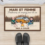 4345DFR2 paillasson couple personnalise partenaires de camping design cartoon 4345dti8i