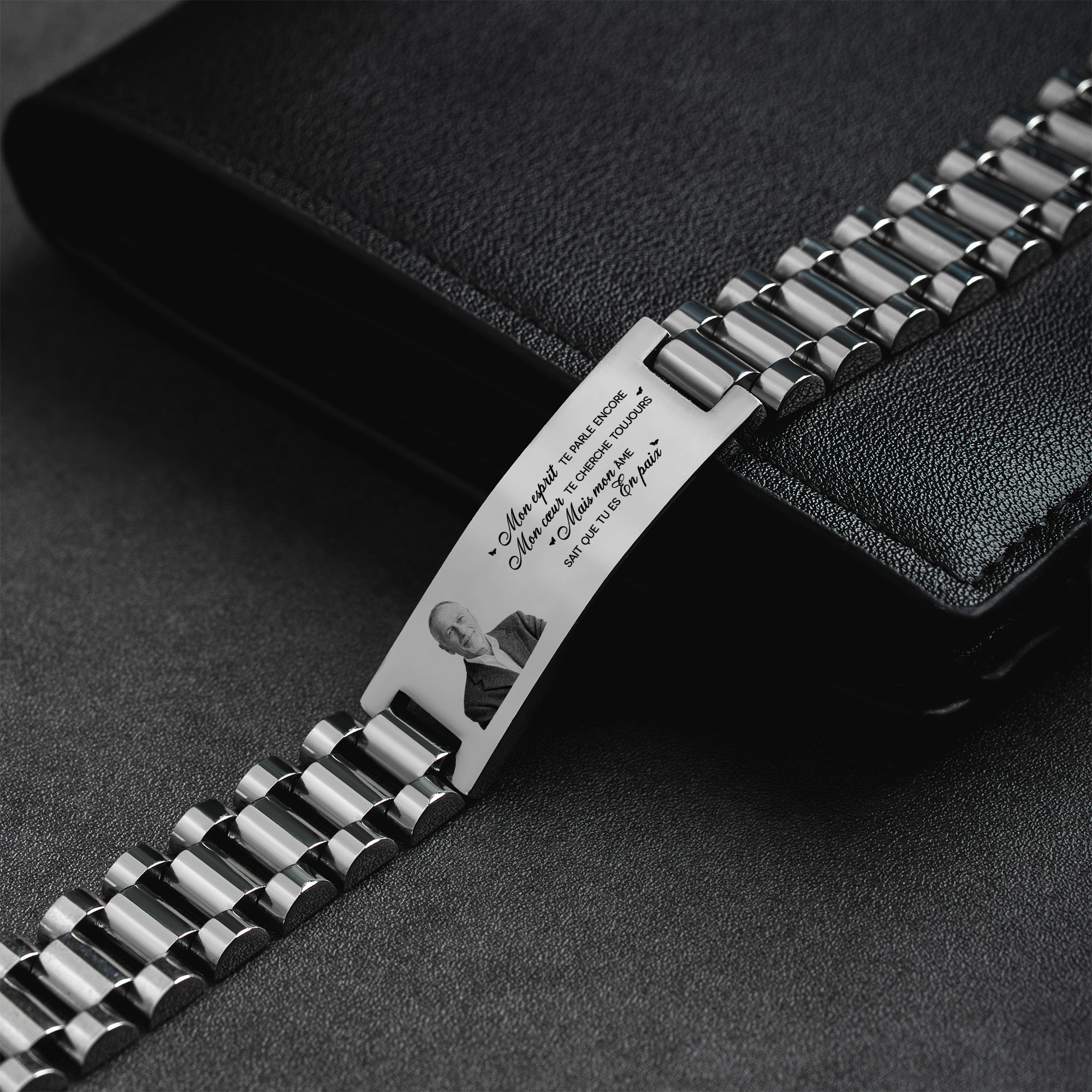 4348JFR2 bracelet personnalisable photo commemorative papa maman tu reposes en paix 4348j8l5a
