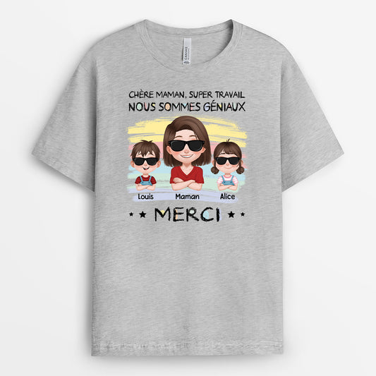 4349AFR2 t shirt personnalise cher papa super travail design cartoon 4349akh0b